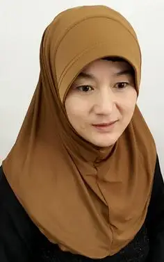 Зазор круговой сплошной цвет простой один кусок хиджаб мусульманский |