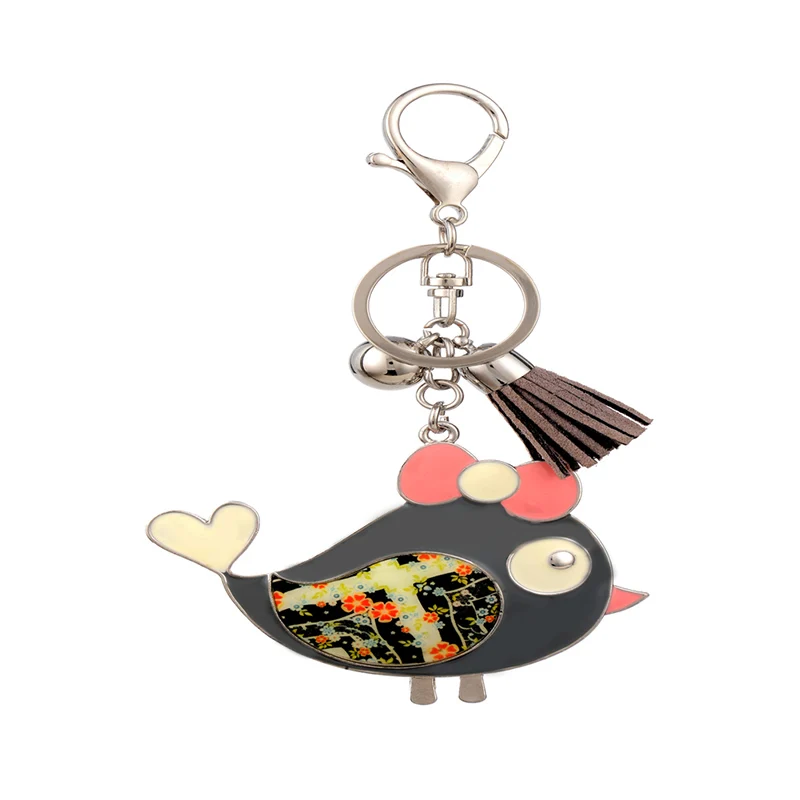 Модные украшения для домашних животных эмалированные брелки ключей в виде птицы