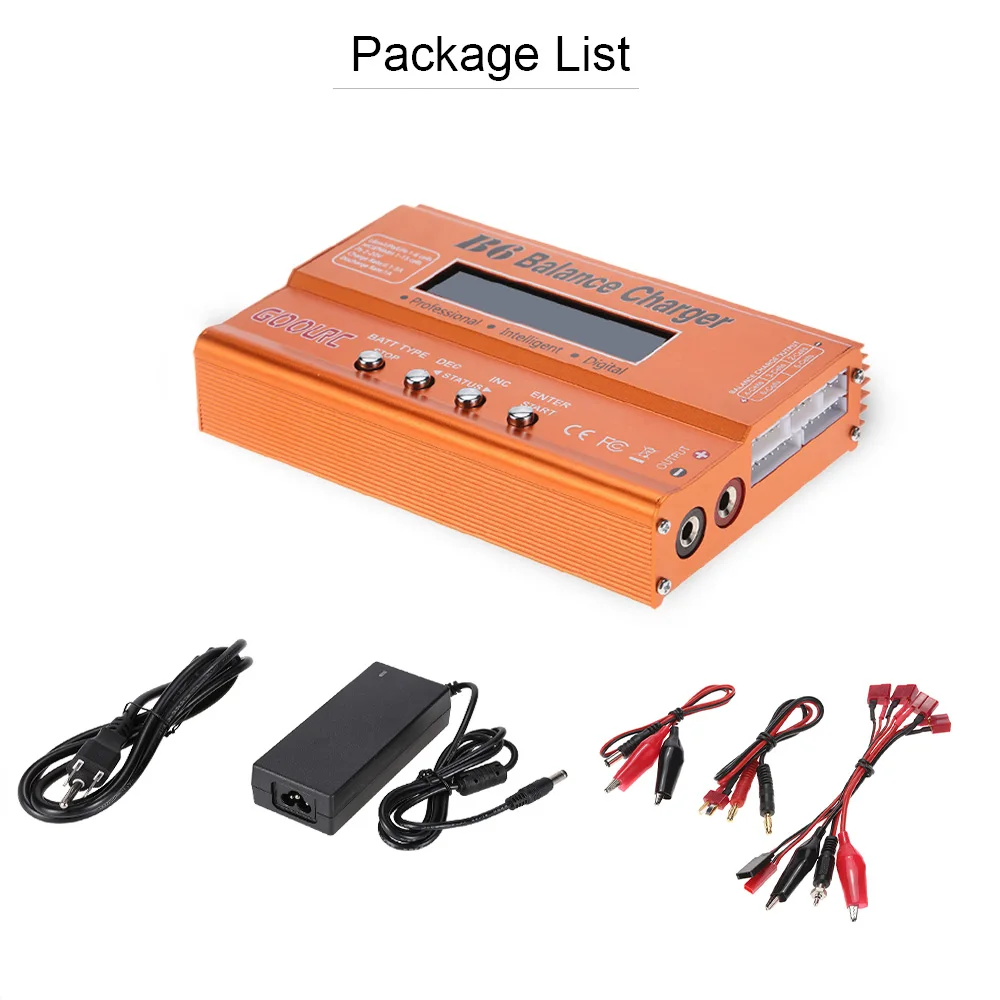 Зарядное устройство GoolRC B6 Balance RC Discharger с адаптером AC/DC для LiPo Li Ion LiFe NiCd NiMH Pb батареи