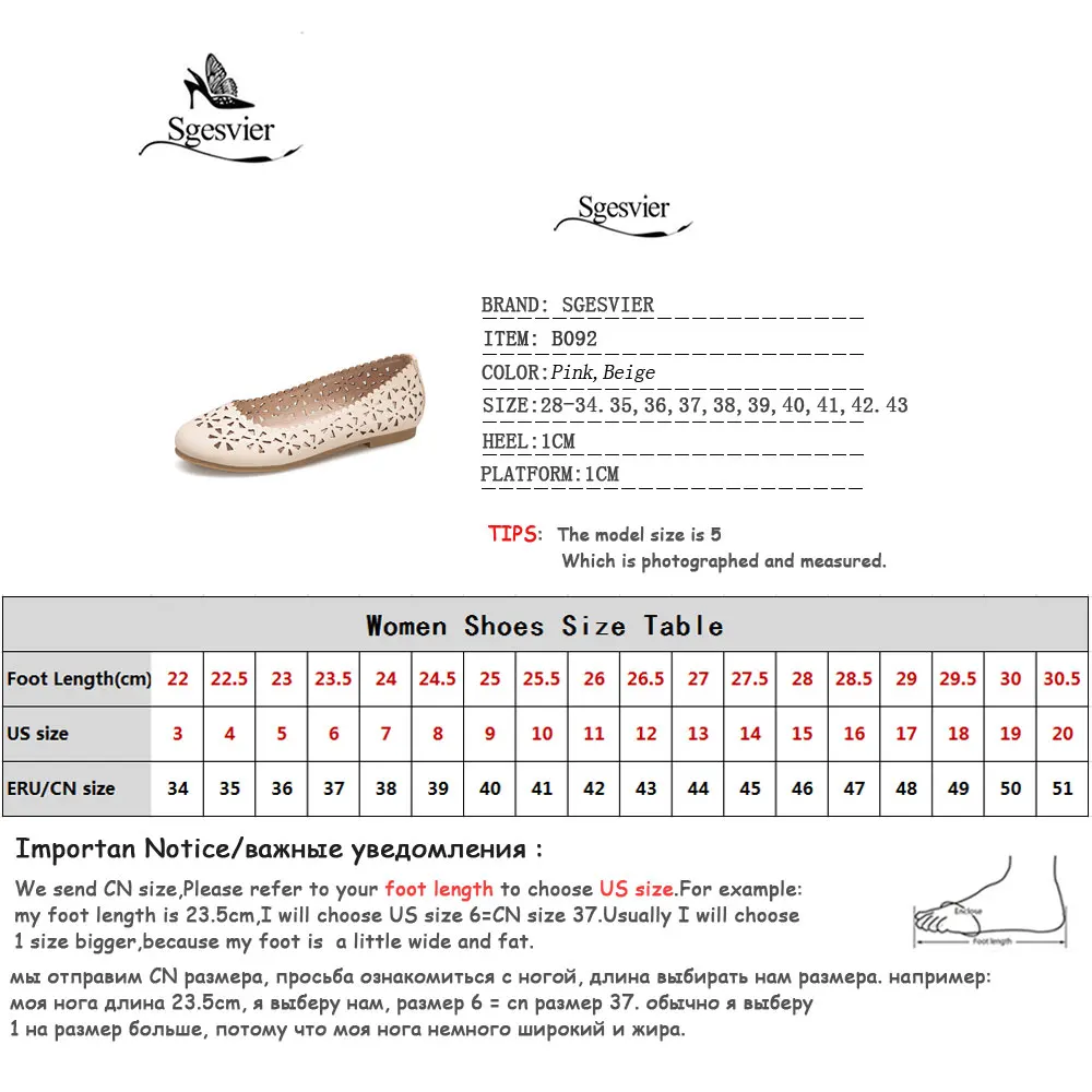 

SGESVIER New Women Casual Flat Shoes Woman Round Toe Ballet Flats Loafers Fashion Slip On Cutouts Boats Soft Lazy Shoes B92