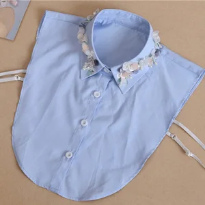 Корейский женский синий вышитый бисером Искусственный Декоративный Воротник с искусственным воротником Женский декоративный свитер с бисером дикий искусственный воротник