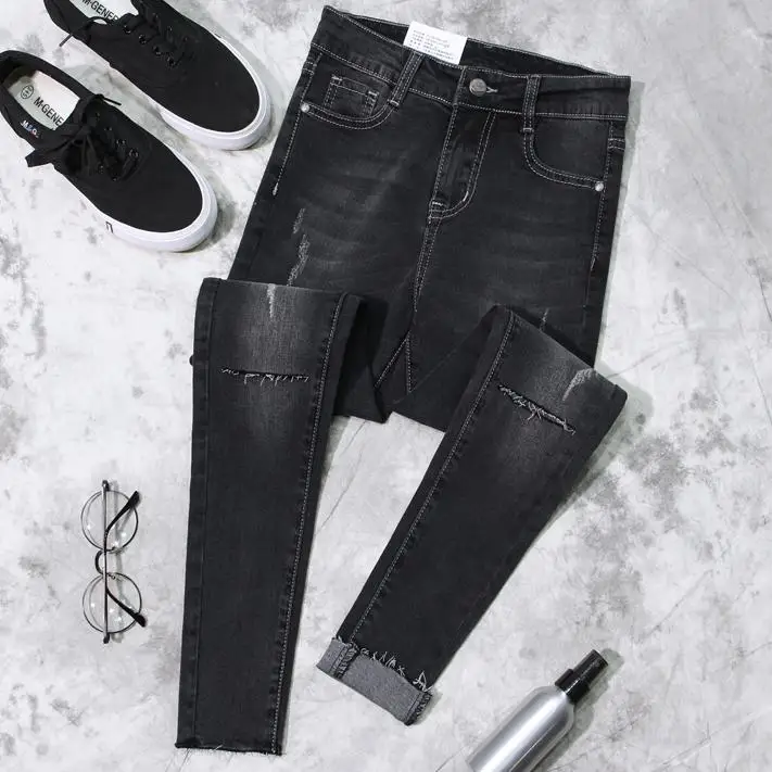 Женские джинсы-карандаш с завышенной талией большие размеры 25-31 | Женская одежда