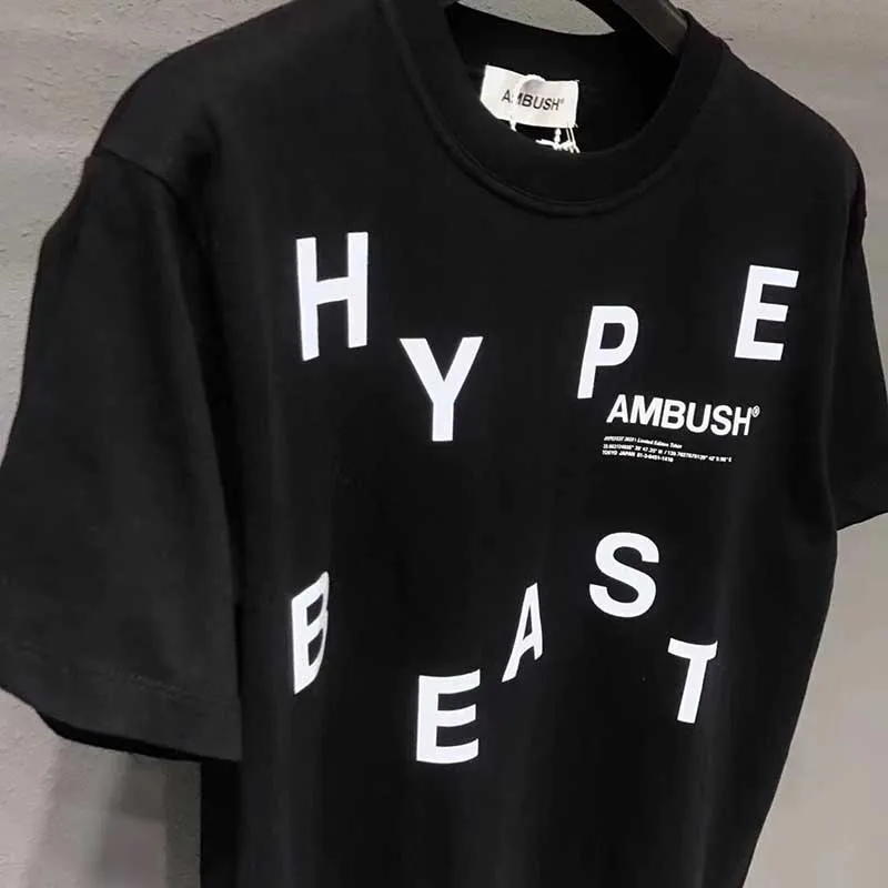 2019 новый стиль AMBUSH HYPEBEAST футболки для мужчин и женщин 1:1 хлопок 100% футболка