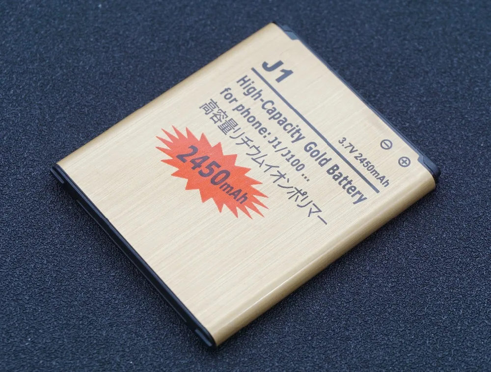 LehonS 1x2450 мАч Золотой сменный аккумулятор + ЖК зарядное устройство для Samsung Galaxy J1