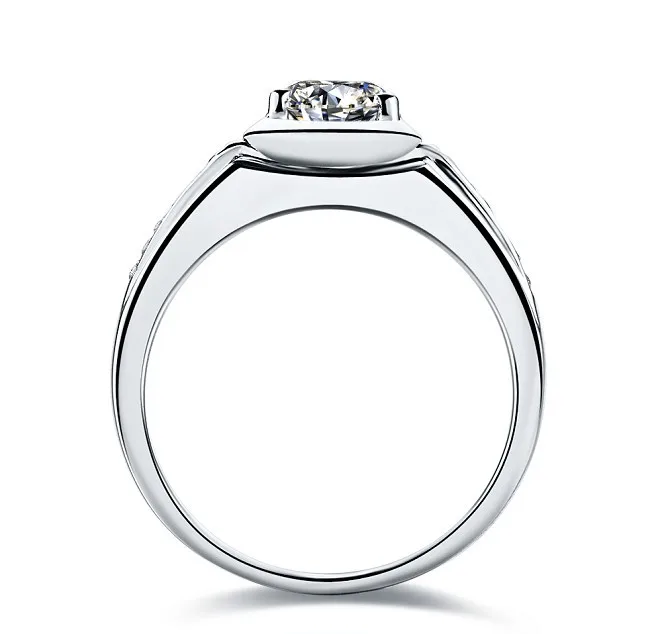 Мужское обручальное кольцо из серебра пробы с искусственным бриллиантом|diamond rings