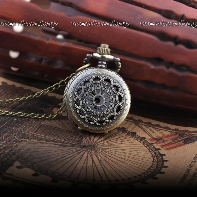 Маленькие кварцевые карманные винтажные часы ретро в виде паутины с подвеской