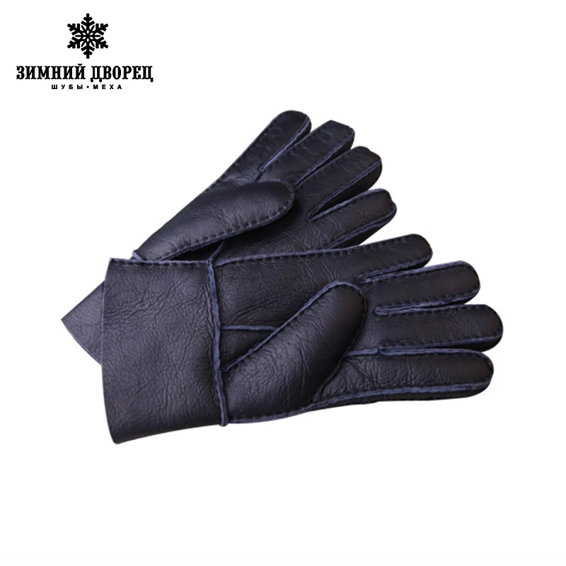 горячаяmenleatherперчаткиfashionfurwinterтеплые шерстяные перчатки