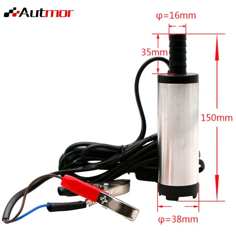 

Fuel Transfer Pump 12V24V 12LPM Aluminum Fuel Water Oil Transfer Refueling Submersible Pump Water