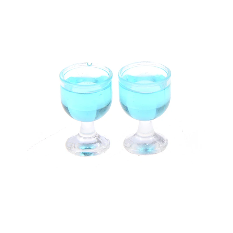 2PCS Новая модель Стакана Для лимонной воды, соковыжималка для вина, пива, бутылки для молока, аксессуары для миниатюрного кукольного домика, кухонные игрушки - Цвет: 2PCS