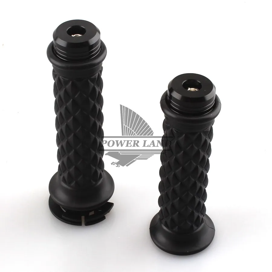 Черные заглушки для бара + руль руля с черными бриллиантами открытым стержнем 7/8