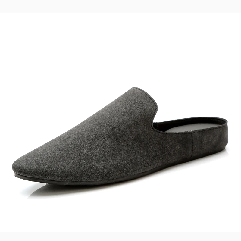 Брендовые тапочки замшевая кожаная обувь Мужская Летняя Повседневная Домашняя