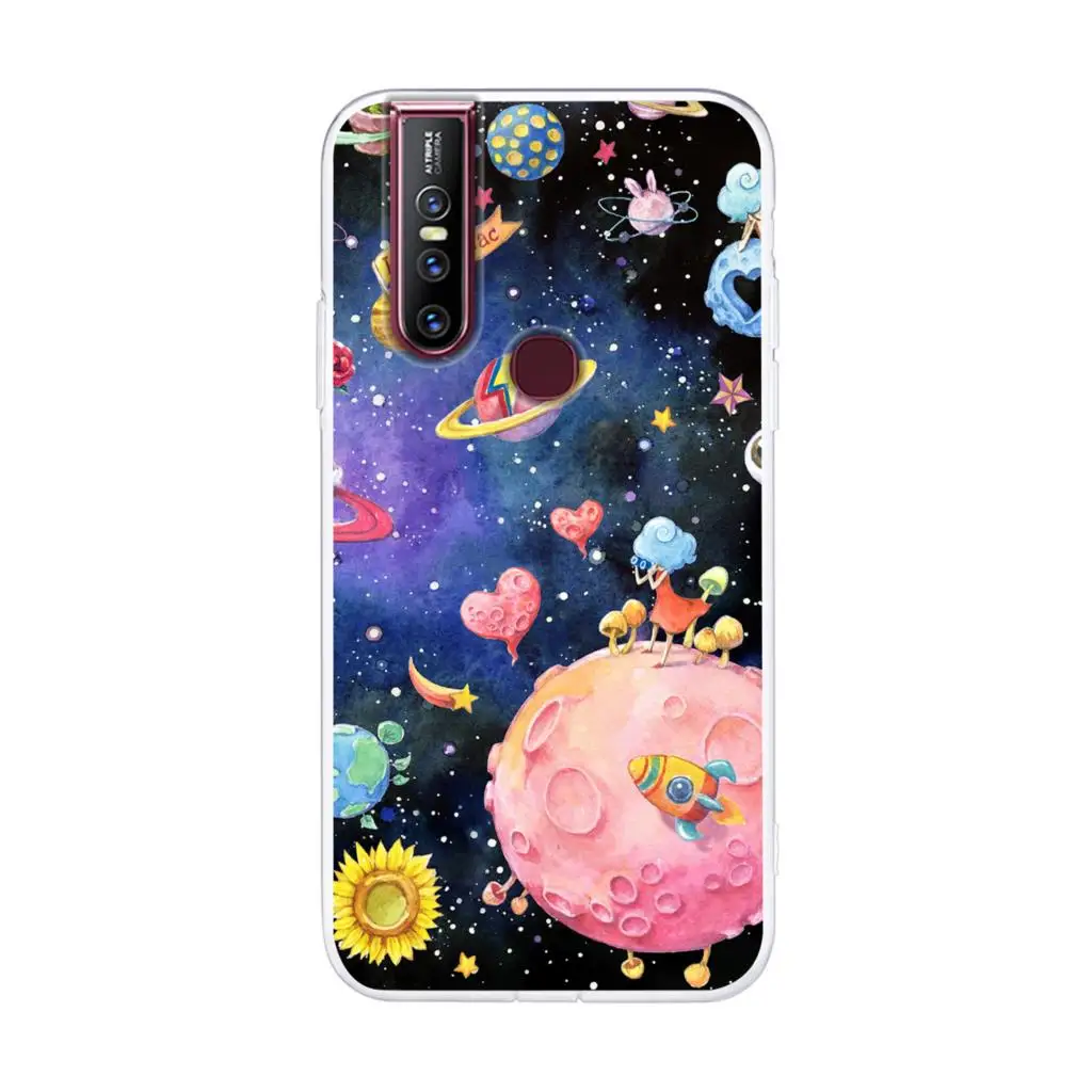 Vivo v15 Pro Mobile Shell Soft Silicone Cartoon Print Backshell Coque for v15Pro |