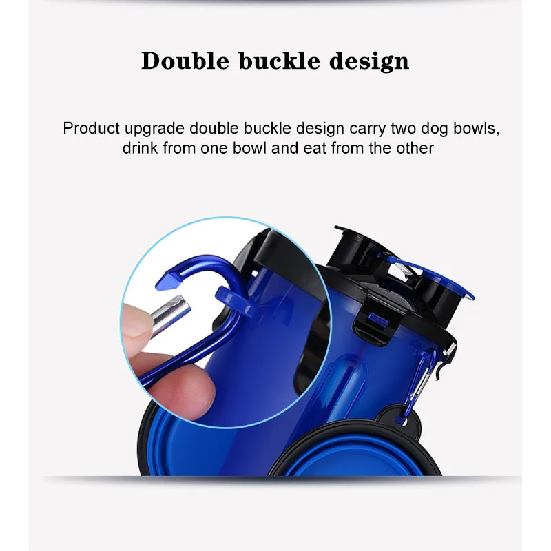 Портативная дорожная миска 2 в 1 контейнер для воды и еды домашних животных с