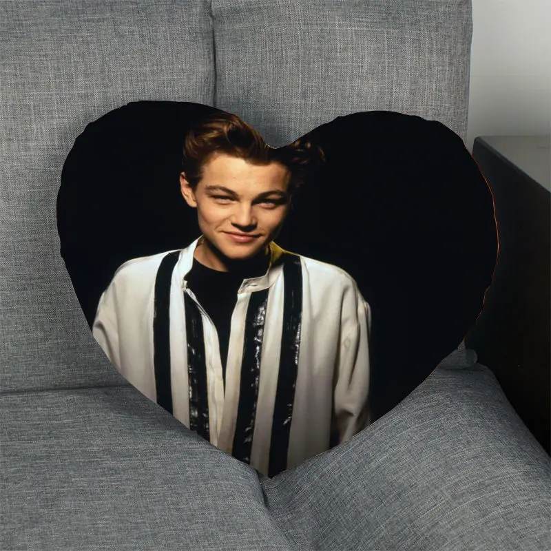 19 Наволочка Leonardo DiCaprio в форме сердца, атласная тканевая подушка, чехол для дома, спальни, свадебное украшение, наволочки - Color: 19
