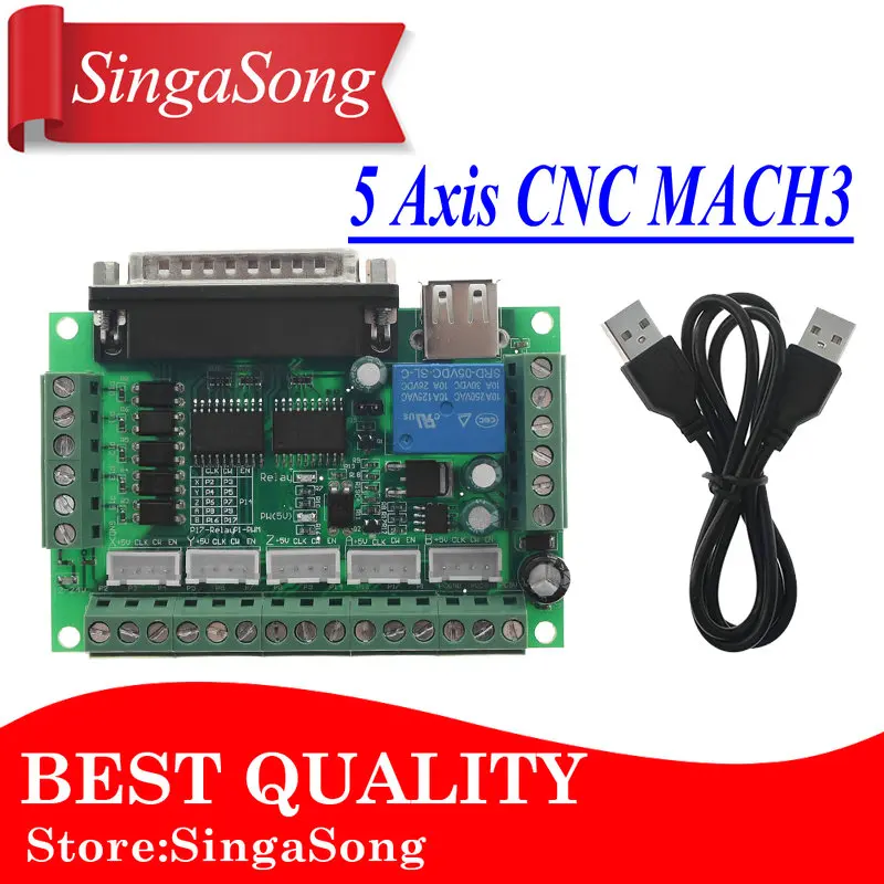 MACH3 гравировальный станок 5 оси ЧПУ Breakout Board с оптической муфтой для шагового двигателя контроллер привода