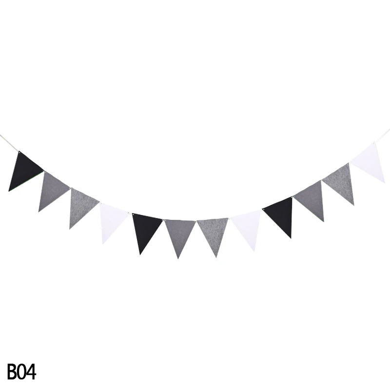 B04 12 флагов, Висячие баннеры, войлочная гирлянда, на стену, флаги, Вымпел для детского душа, украшения для свадьбы, дня рождения, вечеринки - Цвет: B04