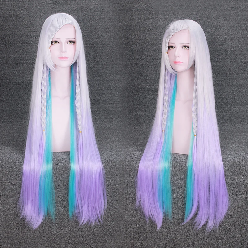 Искусство меча онлайн маскарадный костюм Yuna парик градиентный цвет парики для