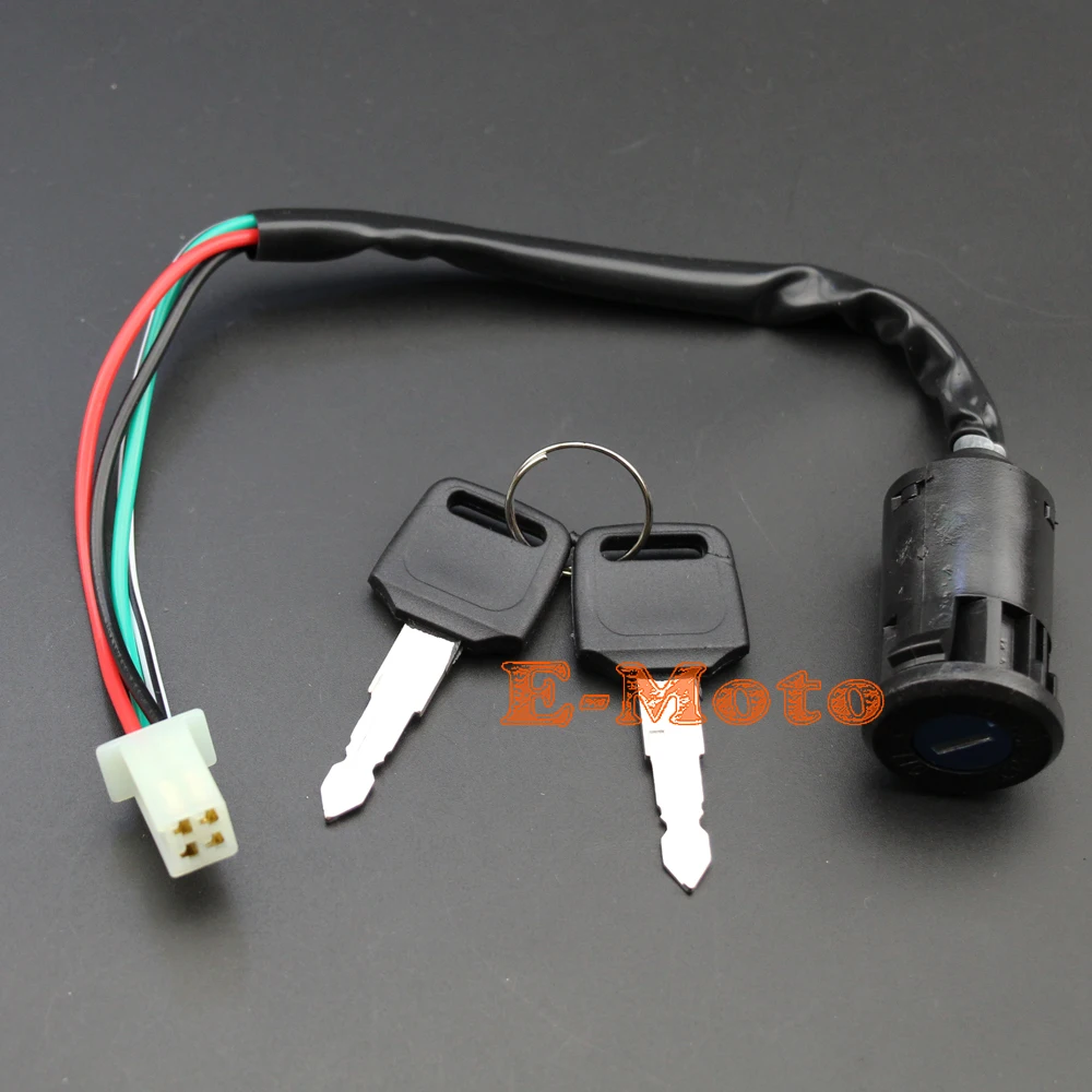 Универсальный мотоциклетный велосипед 4 провода ключ зажигания для Honda Yamaha Kawasaki
