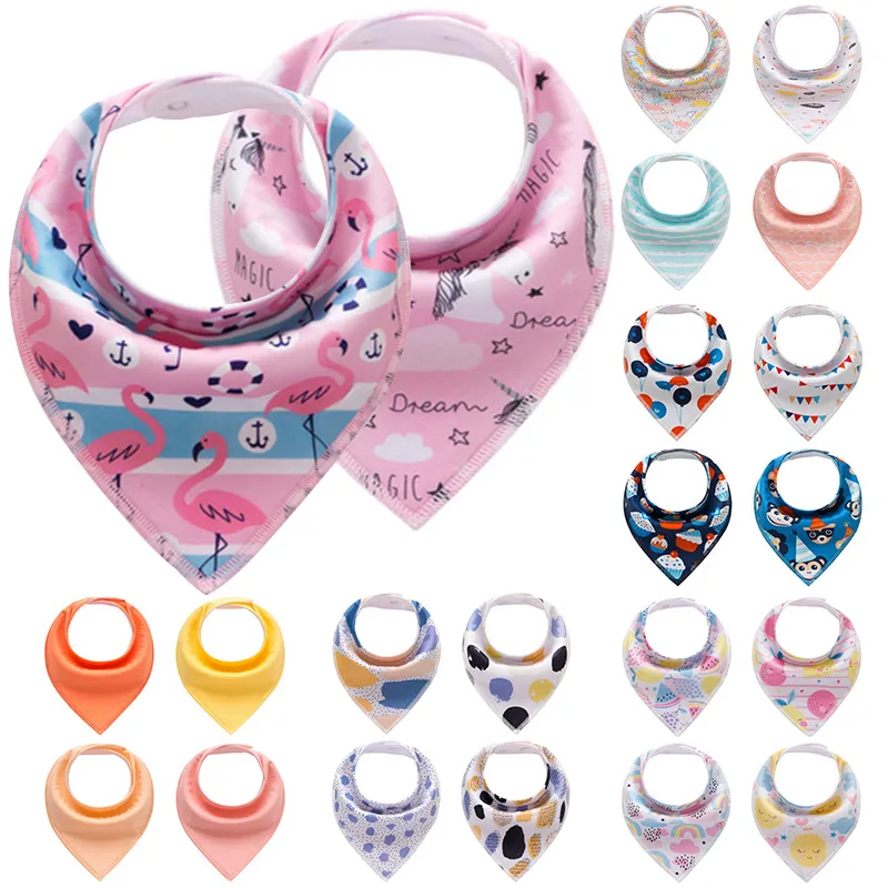 4pcs/lot Baby Bibs Bandana Cotton Waterproof Children Dribble Newborn Triangle Slabber Absorbent Cloth Feeding Burp | Детская одежда и