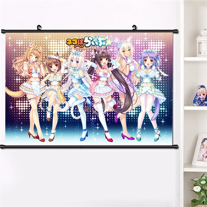 U Аниме NEKOPARA Chocolat ванильный Azuki кокосовый настенный Свиток Плакат манга настенные подвесные плакаты модное украшение дома 40*60 см - Цвет: U