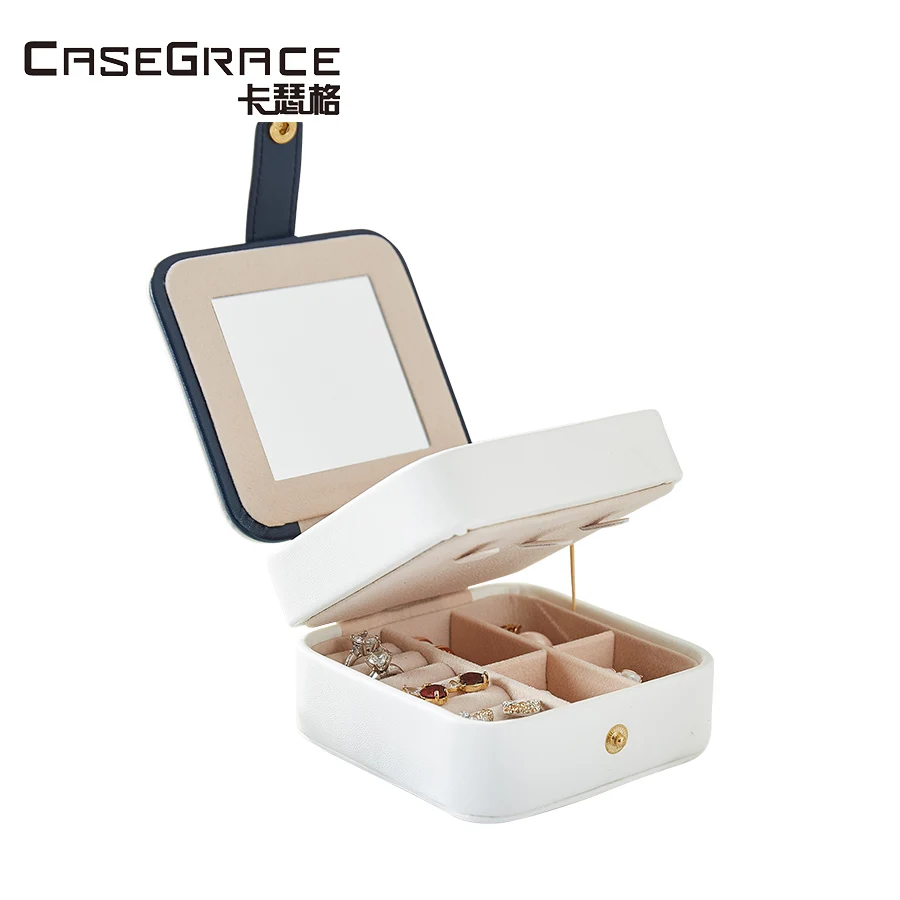 Коробки для хранения украшений Casegrace изысканного дизайна с кожаной отделкой и украшены короной, органайзеры для сережек, колец и браслетов, арт. 01144.