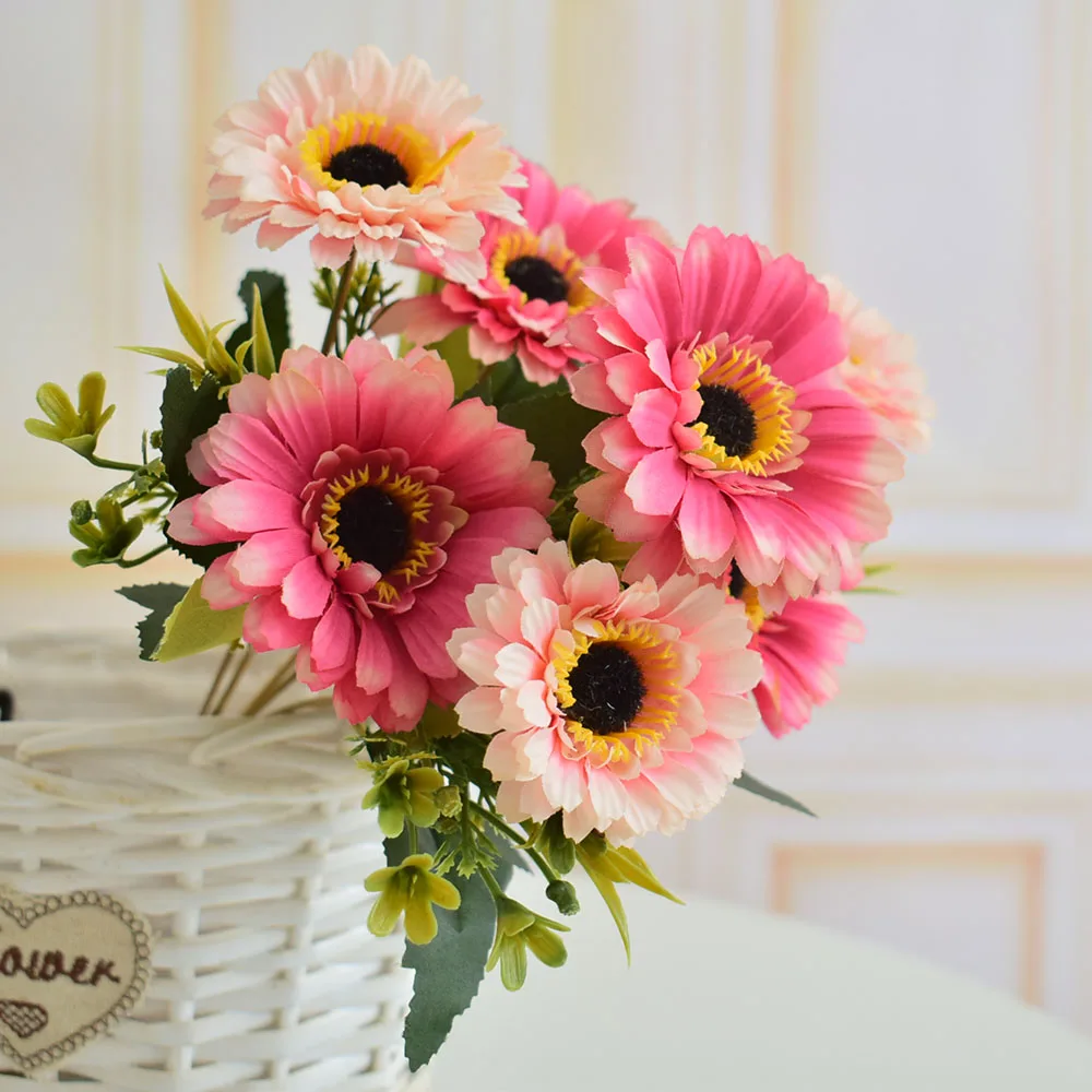 Искусственные цветы Шелковые маргаритки Гербера для дома гостиная Свадьба Сад