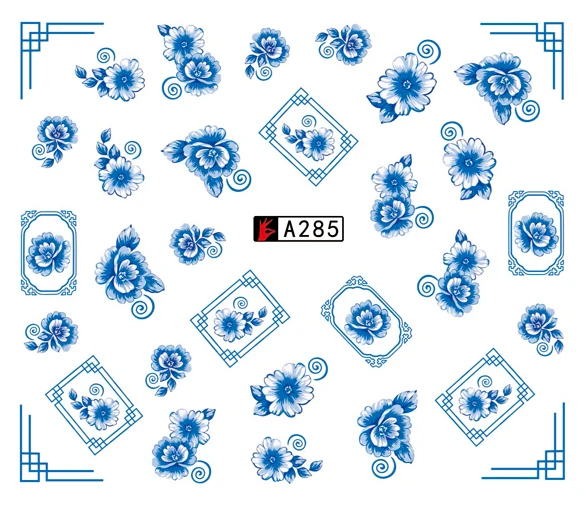 5sheet 24types Porcelain China Nail Water Stickers Designs Art Decals Makeup DIY Tattoos Manicure A265-288 | Красота и здоровье