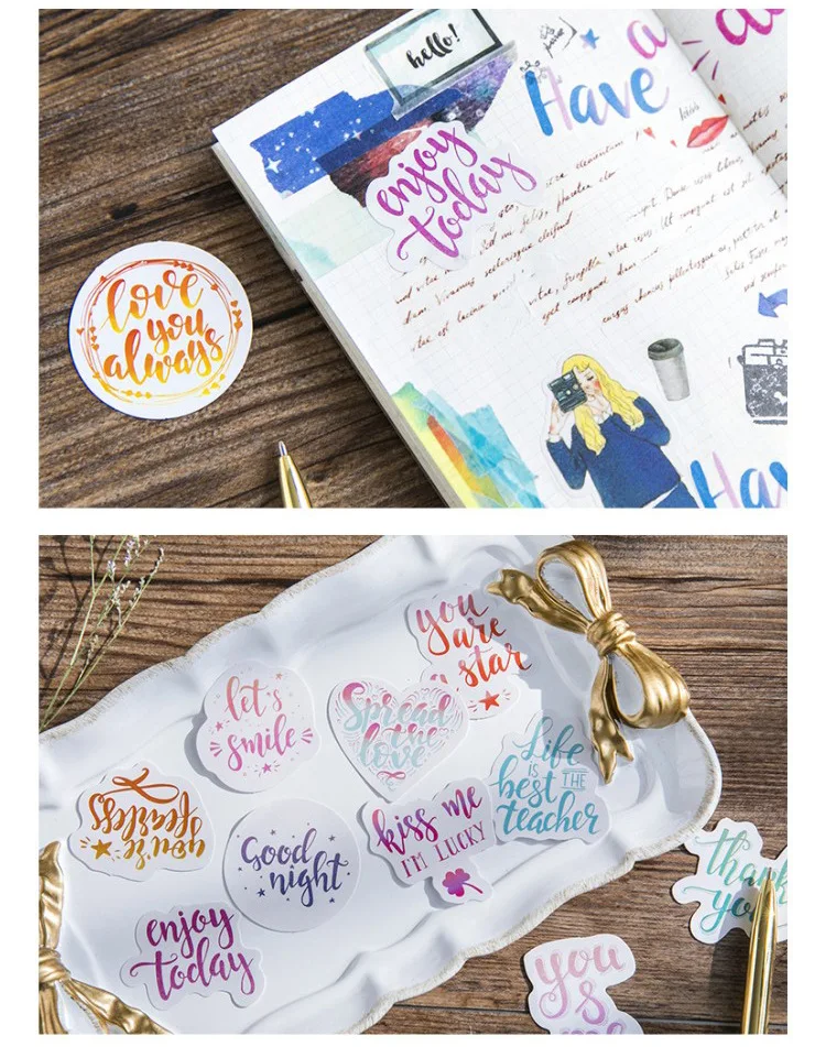 45 шт./лот, цветные декоративные наклейки, скрапбукинг, сделай сам, дневник, альбом, этикетка, Kawaii, скрапбукинг, для детей, подарки