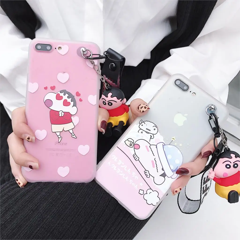 Для iPhone XS Max милый 3D Crayon Shin Chan чехол для X XR 6 7 8plus мультяшный Телефон задняя крышка +