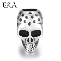 stainless steel beads skull big large hole 6 8mm charms slider diy men bracelet leather cord making jewelry findings accessories