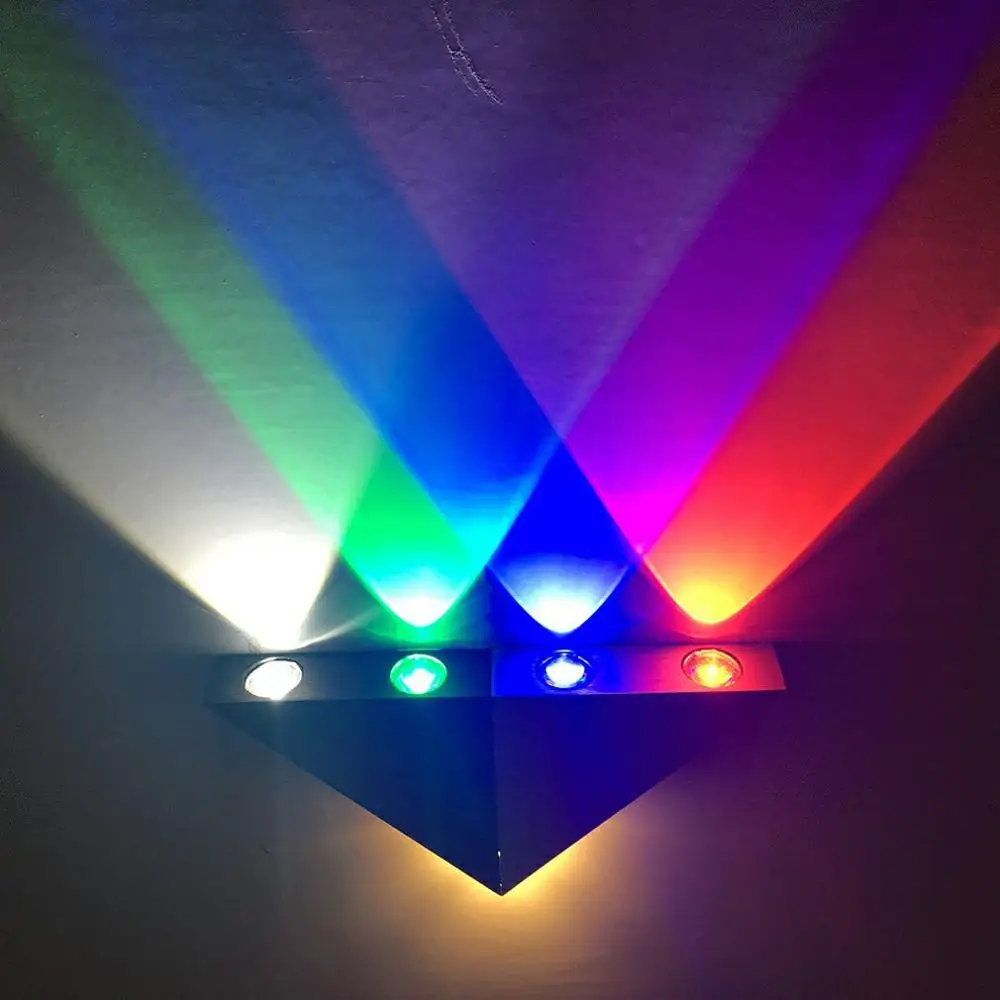 5 Вт Светодиодная треугольная цветная настенная лампа идеально подходит для