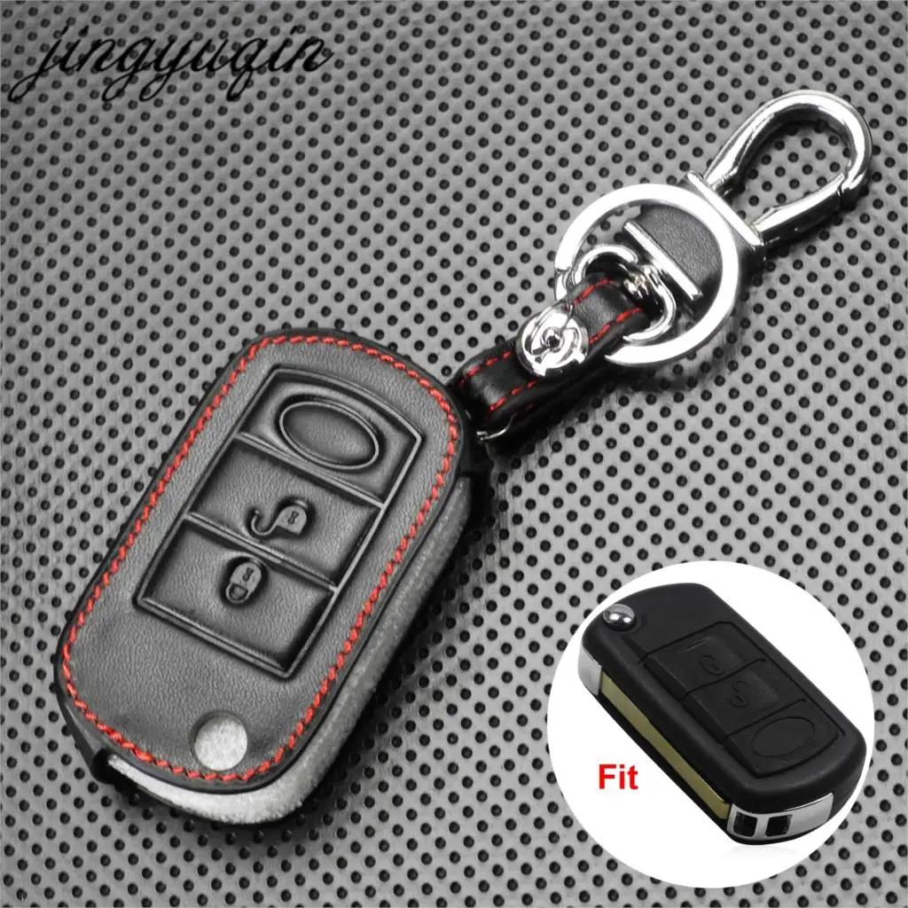 Кожаный чехол для автомобильного ключа jingyuqin LAND ROVER Range Rover Sport LR3 Discovery Складной