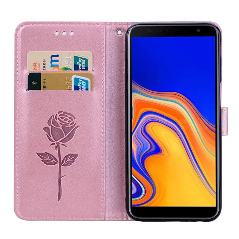 Чехол книжка для Samsung Galaxy J6 Plus кожаный чехол бумажник 2018 J610FN SM J610 J 6 аксессуары