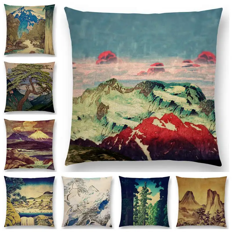 Весна осень наволочка для подушки Sakura с пейзажем всесезонный чехол изображением