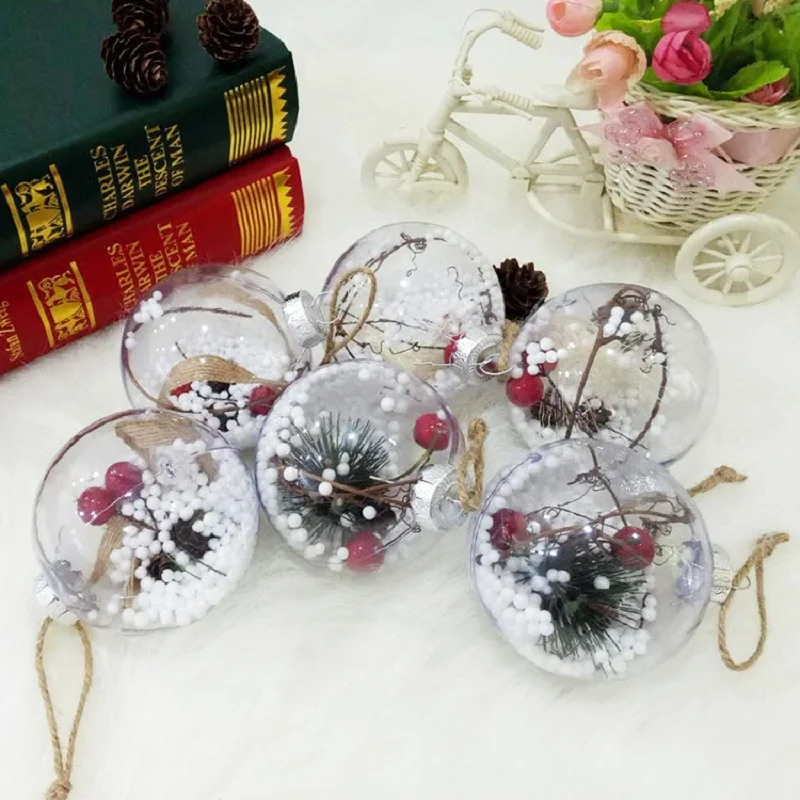 

Christmas Tree Transparent Ball Decorative Drop Ornaments Pendant Hang Balls Christmas Decorations For Home Party Kid Gifts Xmas