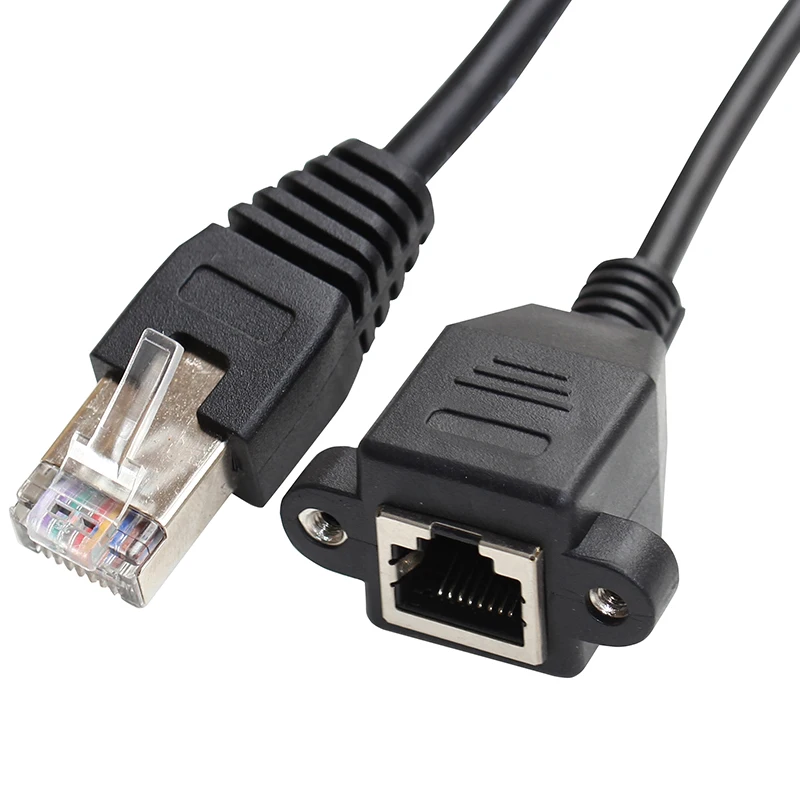 

CY Chenyang Chenyang 30cm 8P8C FTP STP UTP Cat 5e Male to Female Lan Ethernet Network Extension Cable with Panel Mount Holes