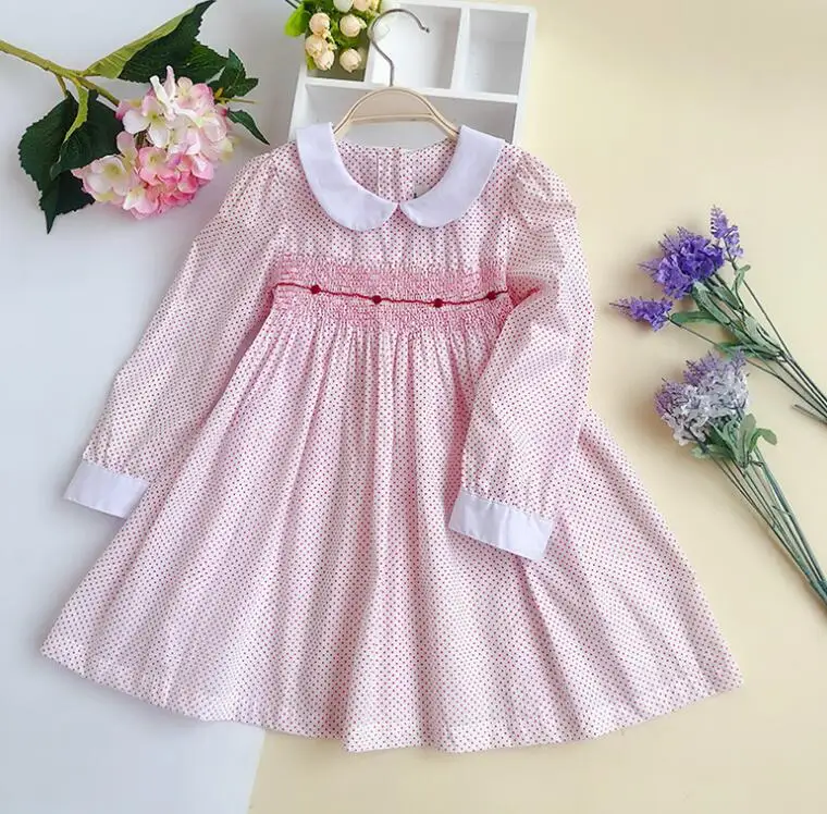 Весеннее платье с длинными рукавами для девочек одежда маленьких праздничное