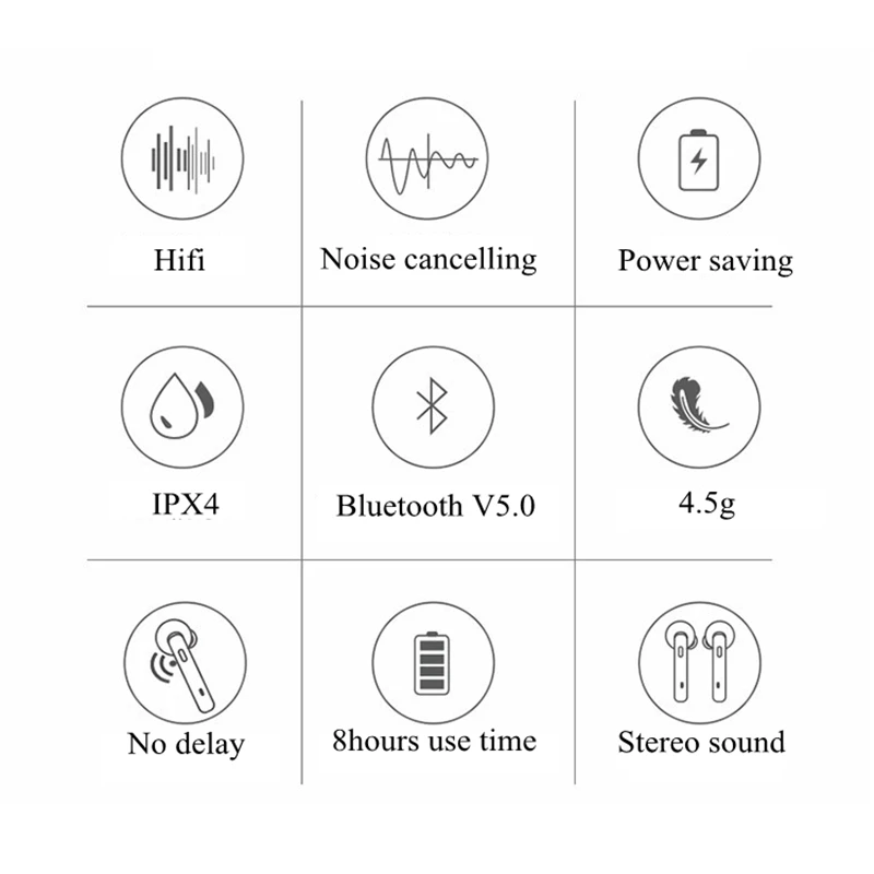 Новые беспроводные TWS Bluetooth 5 0 наушники мини спортивные водостойкие стерео музыка