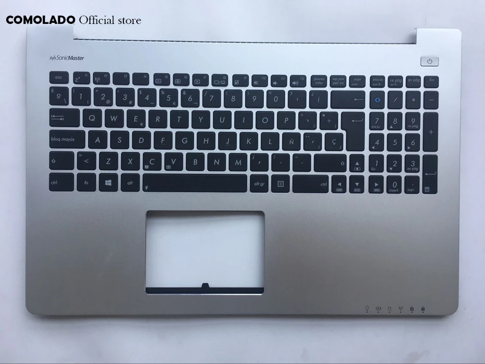 SP испанская клавиатура для ноутбука ASUS S500CA Серебристая с C Крышкой Palmrestkeyboard Layout |