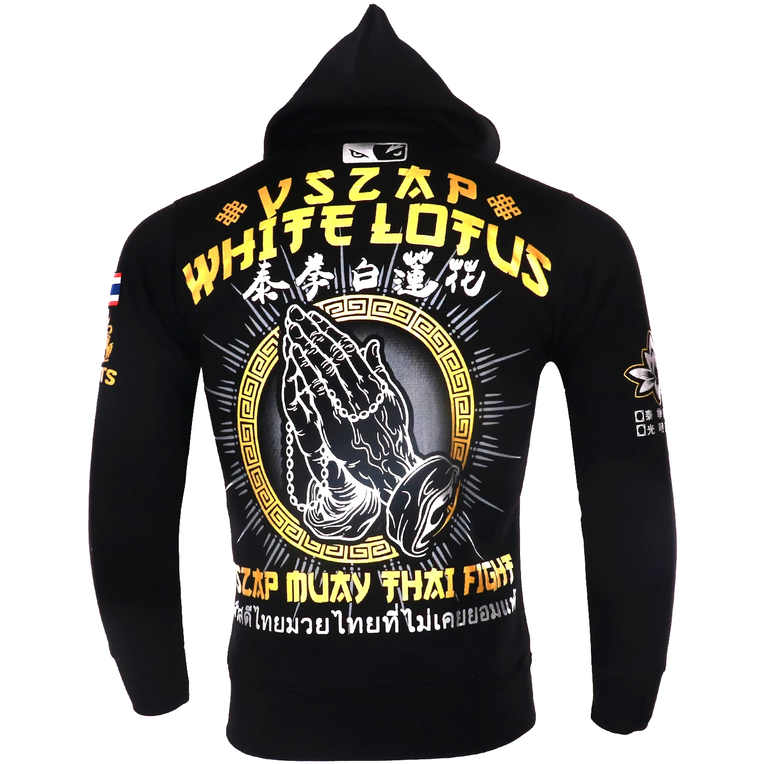 Мужская толстовка VSZAP MUAY THAI Длинная в стиле хип хоп с капюшоном одежда для фитнеса