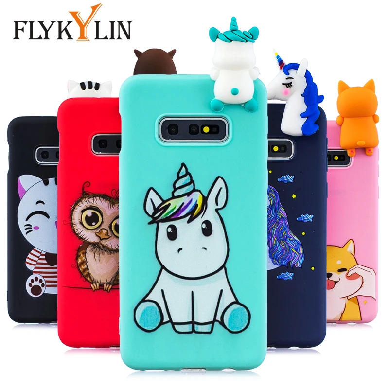 FLYKYLIN Cartoon Case For Samsung Galaxy S10 Plus S7 Edge S8 S9 Cover S10e Soft TPU Silicone 3D Toys Coque |