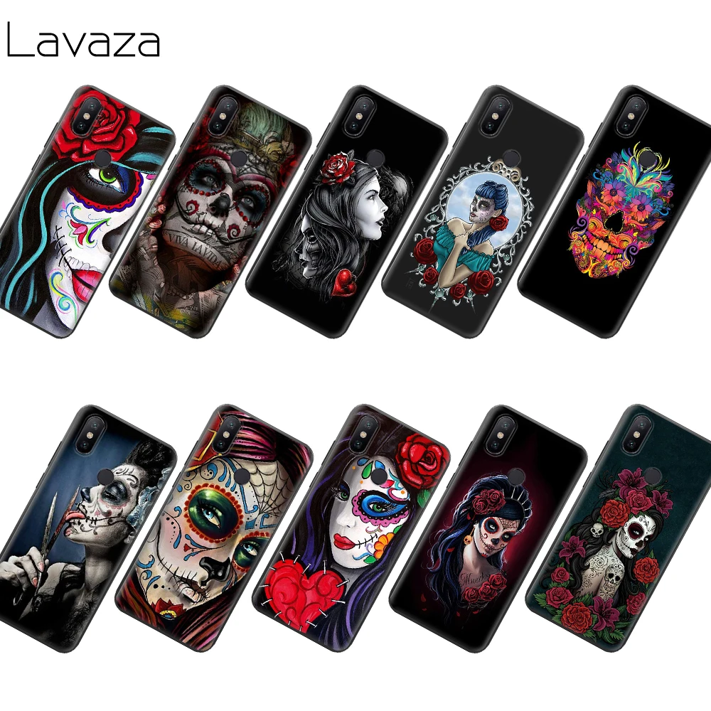 Lavaza мексиканский череп Девушка ТПУ чехол для Xiaomi MI Redmi Poco X2 K30 Note 8T 10 6 8 9 9se A1 A2 A3 MAX 3