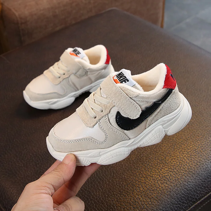 Brand Sport Kids Shoes 2018 New Warm Winter Boys Sneakers Casual Children's Tennis Shoe Black Beige Red 1 2 3 years | Детская одежда