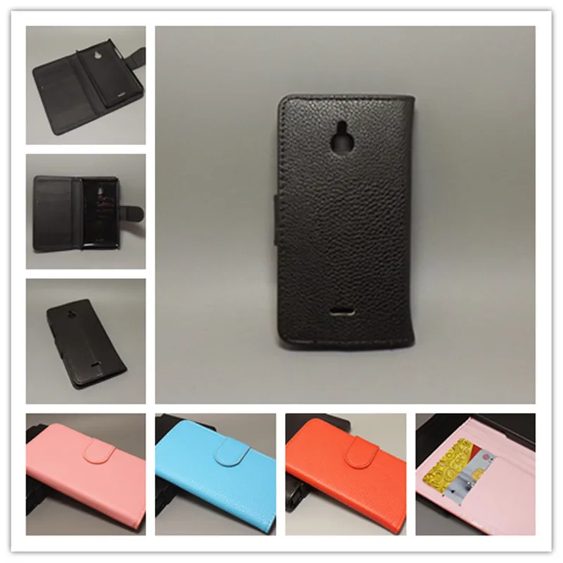 Для Nokia X2 Dual SIM X2DS кожаный чехол с текстурой личи флип-кейс 2 держателями для карт и
