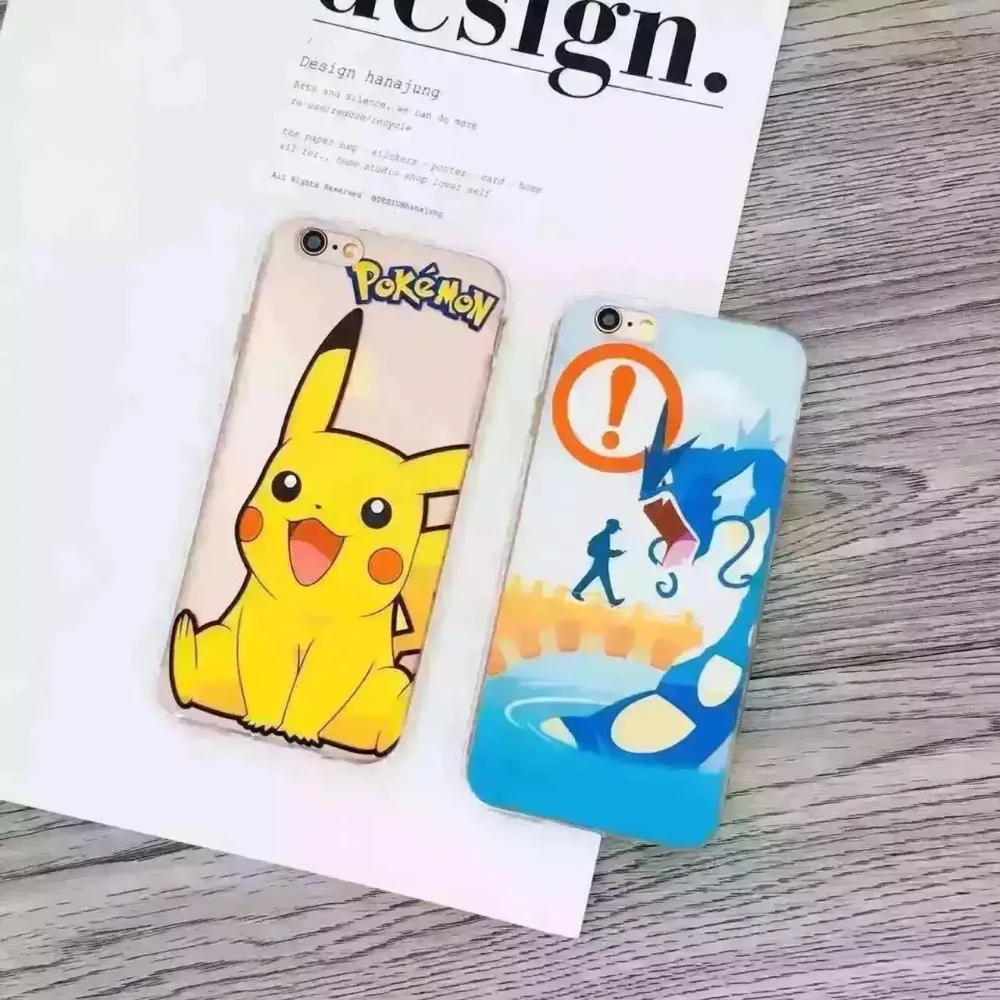 10 шт./лот Любовь Мультфильм Покемоны идти Pikachus Мягкие TPU Телефон Чехол Для Iphone 5 5s 6