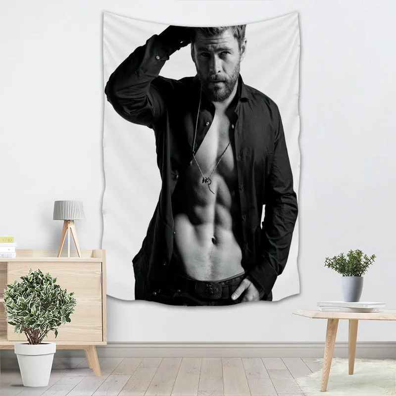 Крис Хемсворт настенный гобелен украшения дома 3D печать лес для домашней