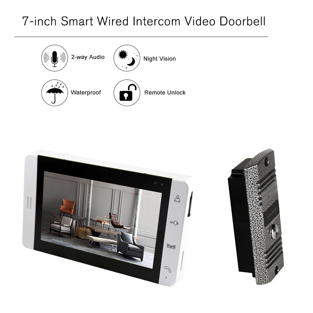 7 дюймовый ЖК экран монитор цветной видео дверной глазок звонок видеодомофон ИК