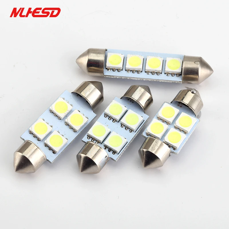 10 шт./лот белая 4 SMD светодиодная гирлянда 31 мм 36 39 41 купольная автомобильная лампа