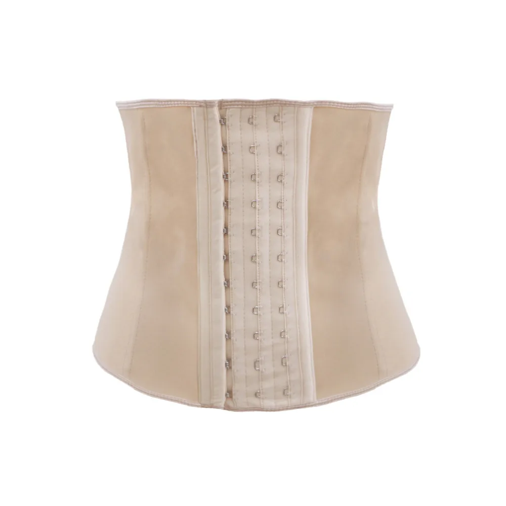 Короткий торс 9 стальных костей латексный корсет для талии 3 ряд крючков