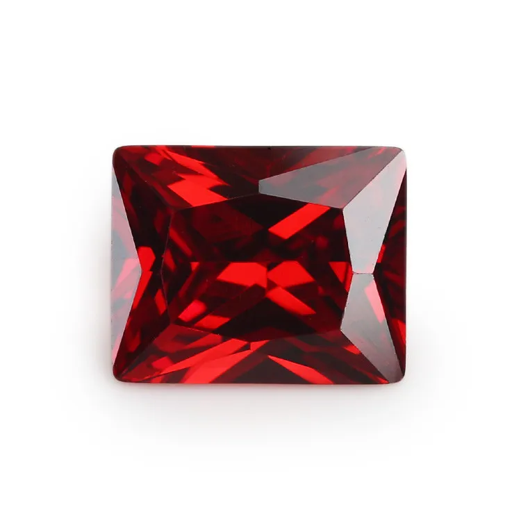10 шт. 2x3-13x18mm 5A прямоугольник CZ камень фиолетовый. Золотисто-желтый, розовый, синтетический кубический цирконий - Цвет: Garnet